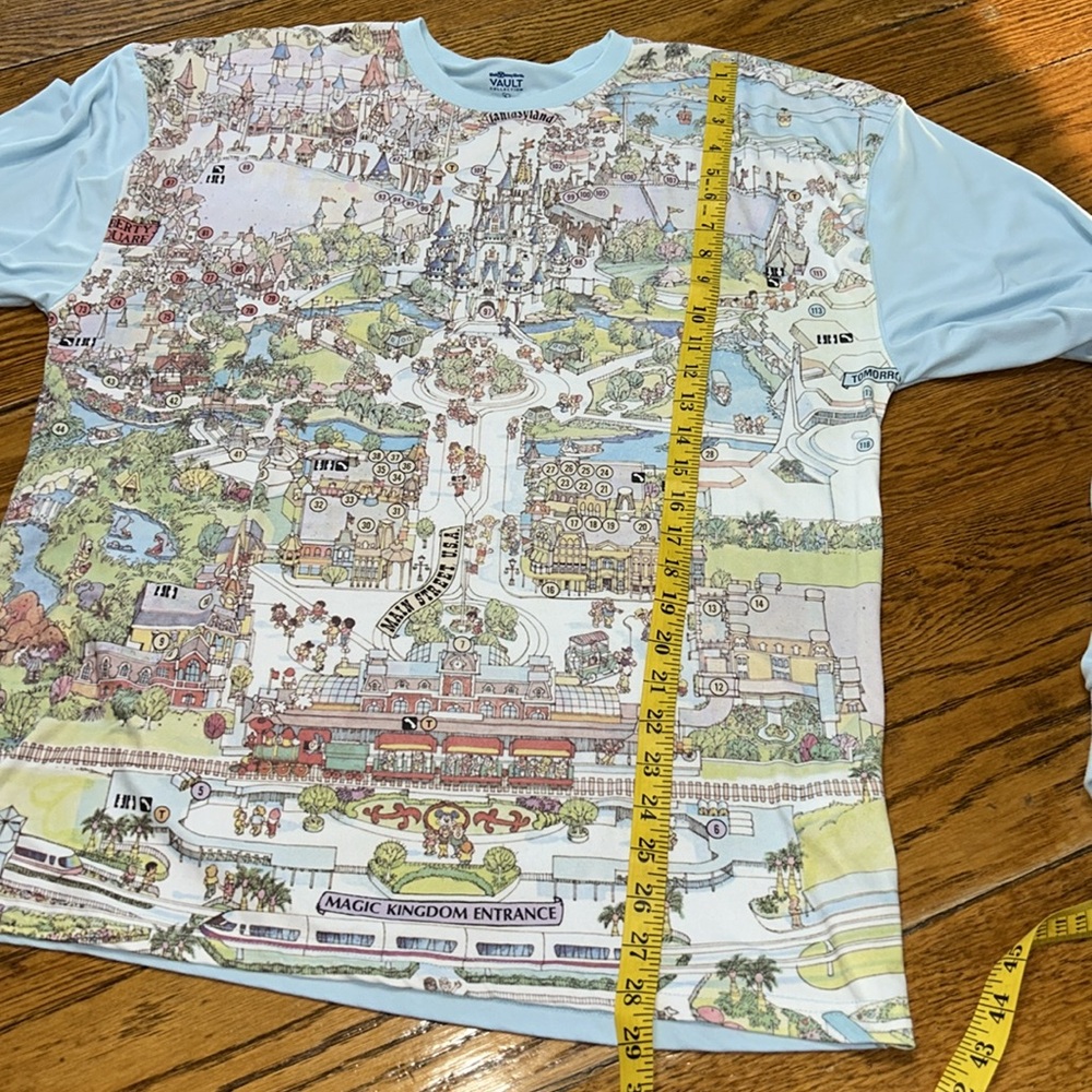 Walt Disney 50th Anniversary maps shirt. Long sleeve.  Size Medium. - Picture 12 of 16